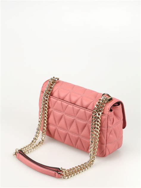 michael kors pink purse gold chain|michael kors large shoulder bag.